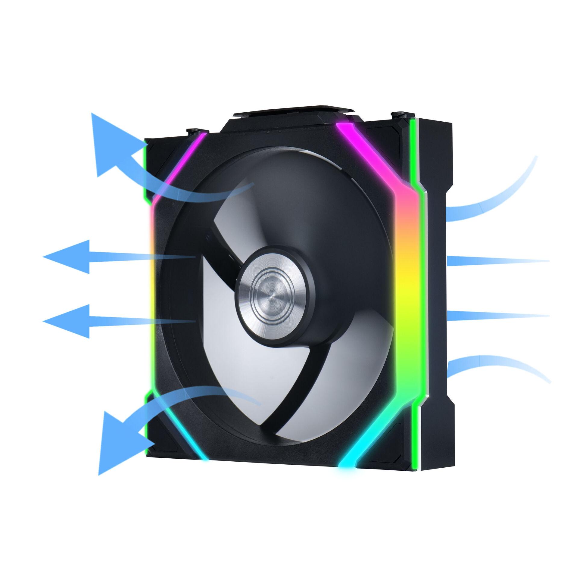 Вентилатори 3бр Lian Li UNI FAN SL Wireless ARGB PWM Reverse Blade - 120 mm Черен + Контролер
