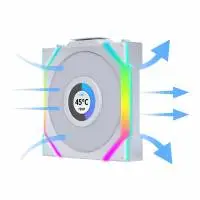 Вентилатор Lian Li UNI FAN SL Wireless LCD ARGB PWM - 120 mm Бял