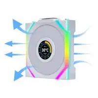 Вентилатор Lian Li UNI FAN SL Wireless LCD Reverse Blade ARGB PWM - 120 mm Бял