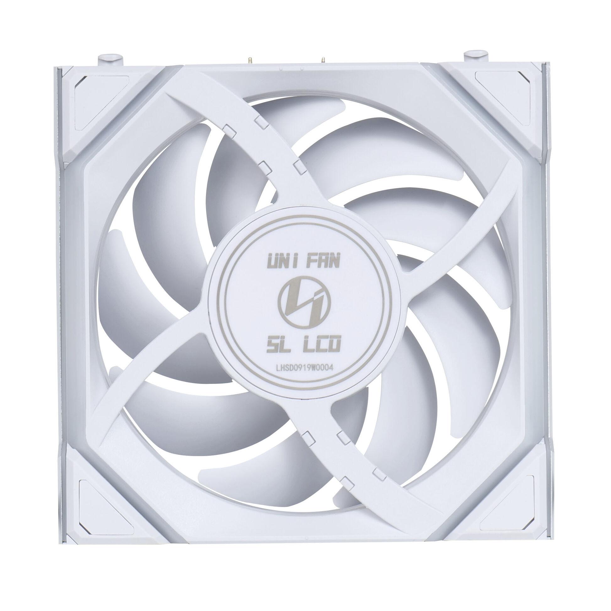 Вентилатор Lian Li UNI FAN SL Wireless LCD Reverse Blade ARGB PWM - 120 mm Бял