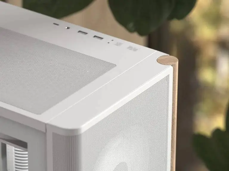 Кутия AeroCool D501A White Addressable RGB Wood Case ATX