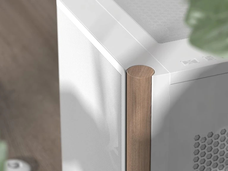 Кутия AeroCool D501A White Addressable RGB Wood Case ATX