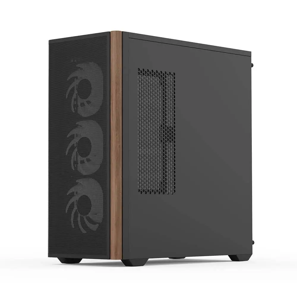 Кутия AeroCool D501A Black Addressable RGB Wood Case ATX