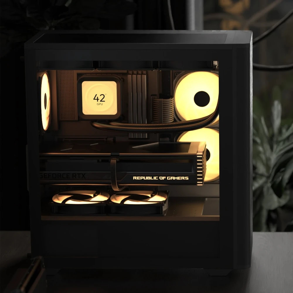 Кутия AeroCool D501A Black Addressable RGB Wood Case ATX