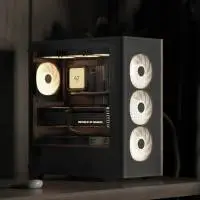 Кутия AeroCool D501A Black Addressable RGB Wood Case ATX
