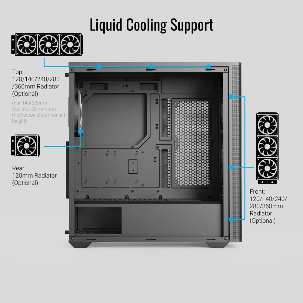 Кутия AeroCool D501A Black Addressable RGB Wood Case ATX