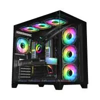 Кутия 1stPlayer MEGAVIEW MV8 Black Case ATX + 7 x 120mm ARGB Fans