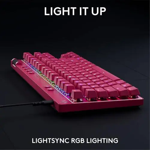 Геймърска механична клавиатура Logitech G Pro X RAPID TKL Magenta - Tactile Switch