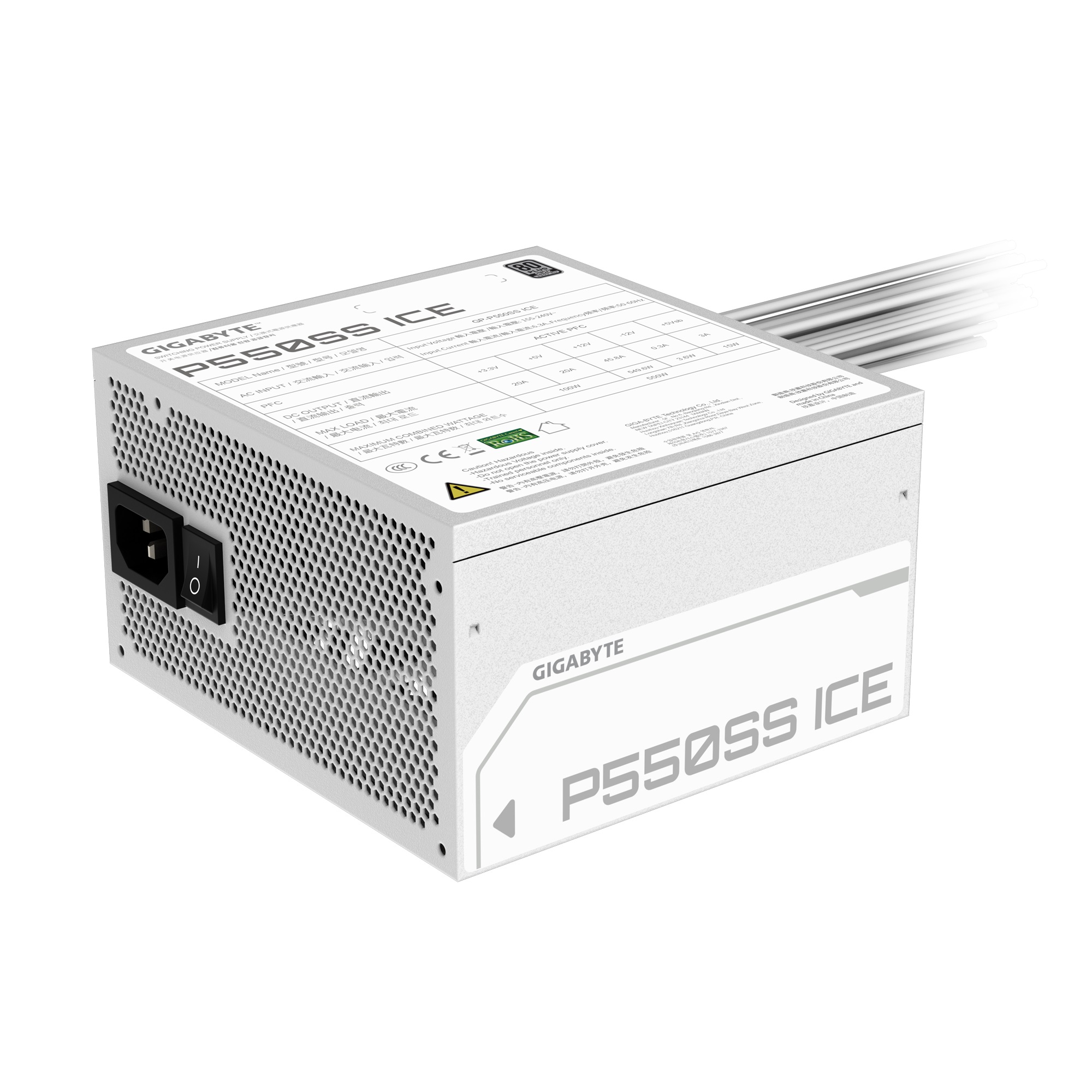 Захранване Gigabyte GP-550SS ICE 550W 80 Plus Silver ATX 3.0 PSU