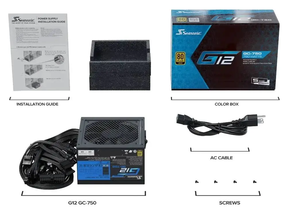 Захранване Seasonic G12 GC-750 V2 750W 80 Plus Gold PSU - SSP-750RT2