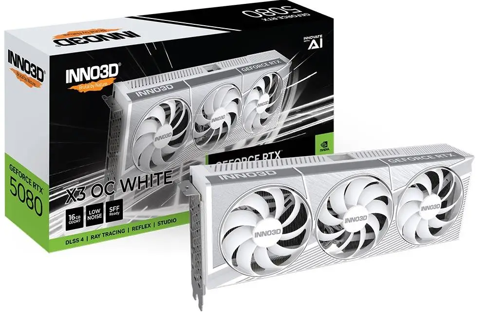 Видео карта INNO3D GeForce RTX 5080 X3 OC White 16GB - N50803-16D7X-17605211