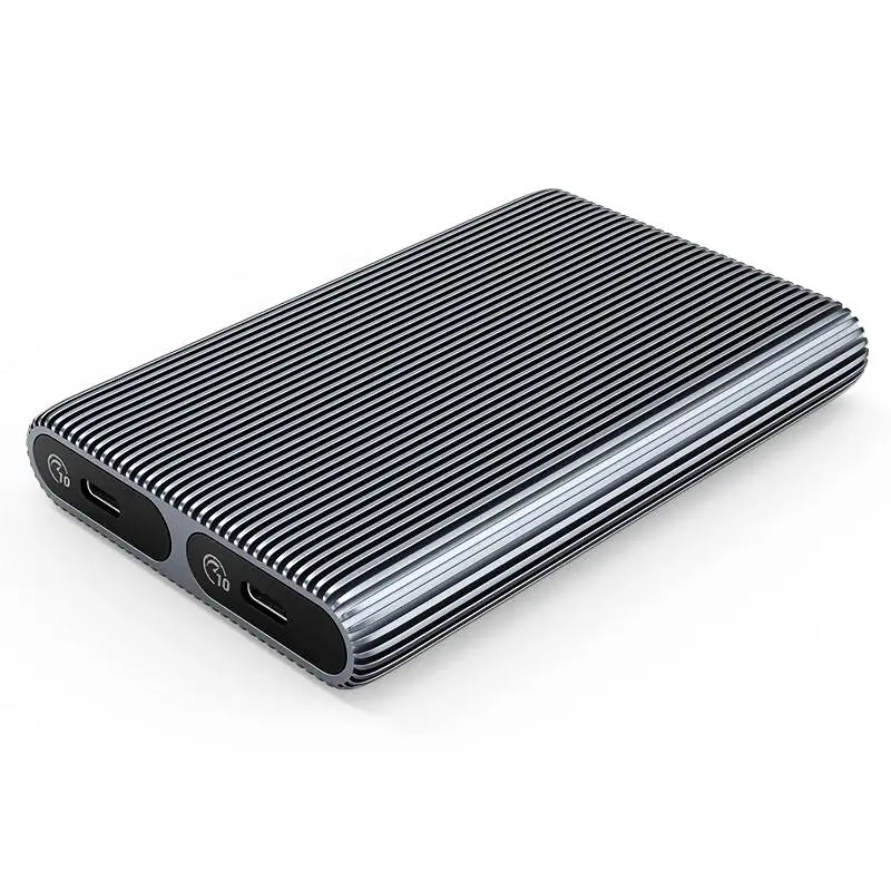 Custodia esterna per disco Orico Storage - Case - M.2 NVMe Dual-Bay - USB-C 10Gbps, Alluminio - AM2C3-2N-GY