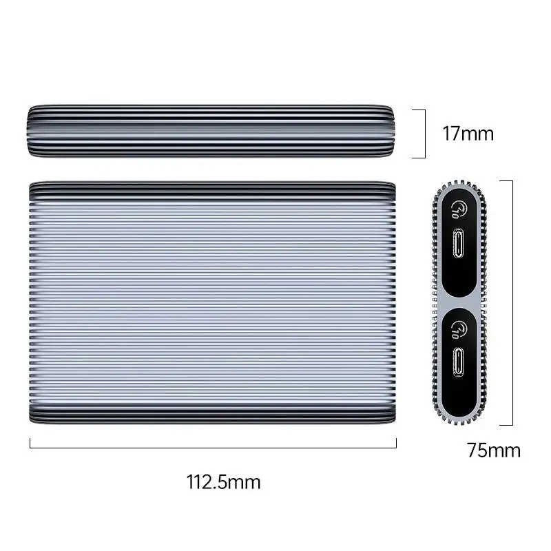 Orico caja externa para disco Storage - Case - M.2 NVMe Dual-Bay - USB-C 10Gbps, Aluminio - AM2C3-2N-GY