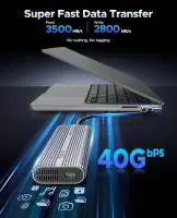 Orico външна кутия за диск Storage - Case - M.2 NVMe M key - USB-C/A, 40Gbps, Built-in Air Cooling, Aluminium - ACOM2-U4-GY