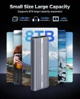 Orico външна кутия за диск Storage - Case - M.2 NVMe M key - USB-C/A, 40Gbps, Built-in Air Cooling, Aluminium - ACOM2-U4-GY
