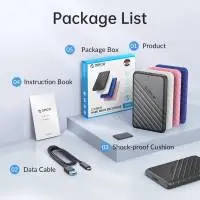 Orico външна кутия за диск Storage - Case - 2.5 inch USB-C Black - 25PW1C-C3-BK