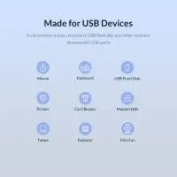Orico хъб USB3.0 HUB 7 port with Power Adapter, On/Off buttons, Aluminium - BT2U3-7AB-EU-GY
