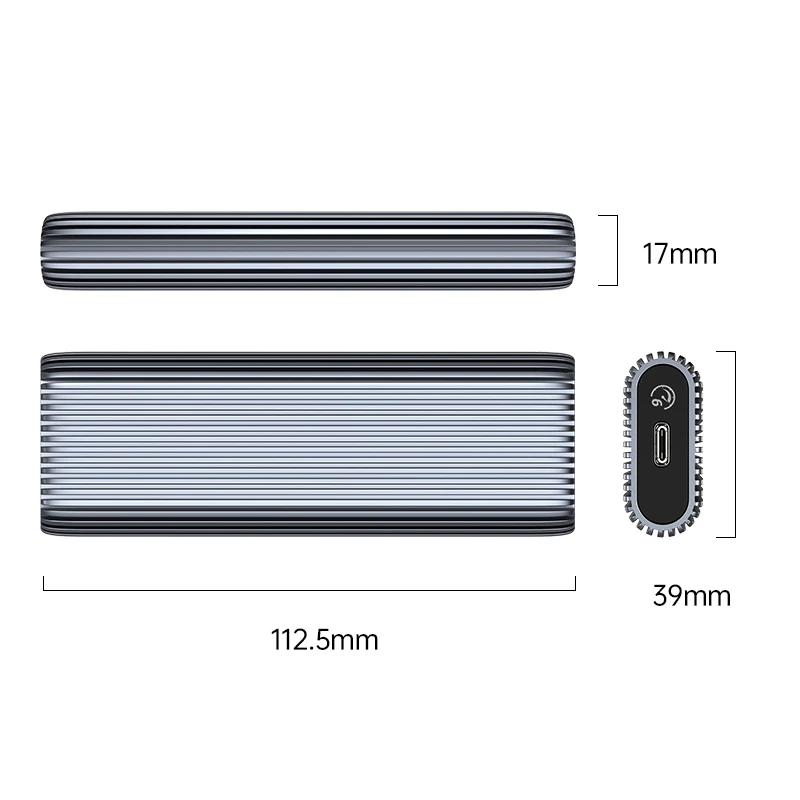 Orico boîtier externe pour disque Storage - Case - M.2 NVMe M-key 10 Gbps, Aluminium - AM2C3-G2-GY