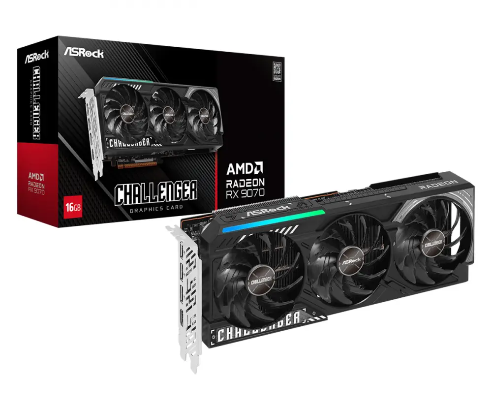 Видео карта Asrock Radeon RX 9070 Challenger 16GB - RX9070 CL 16G