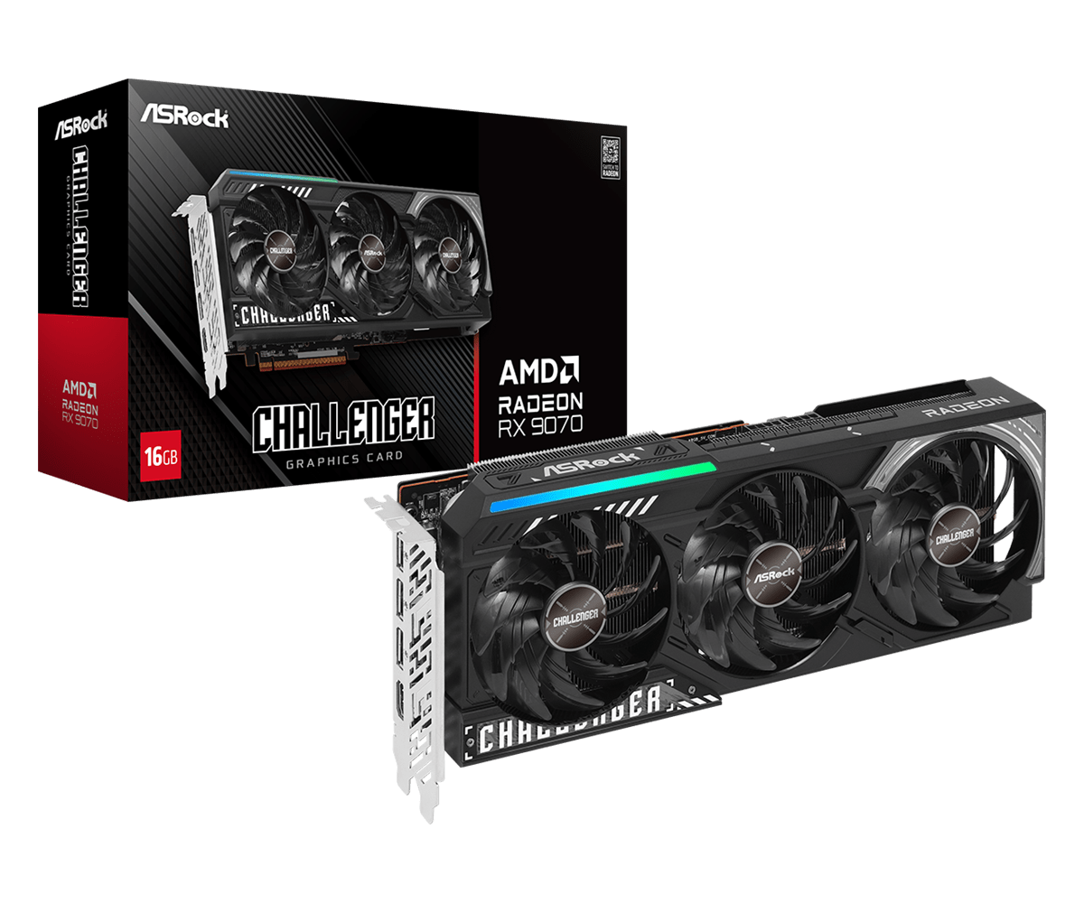 Видео карта Asrock Radeon RX 9070 Challenger 16GB - RX9070 CL 16G