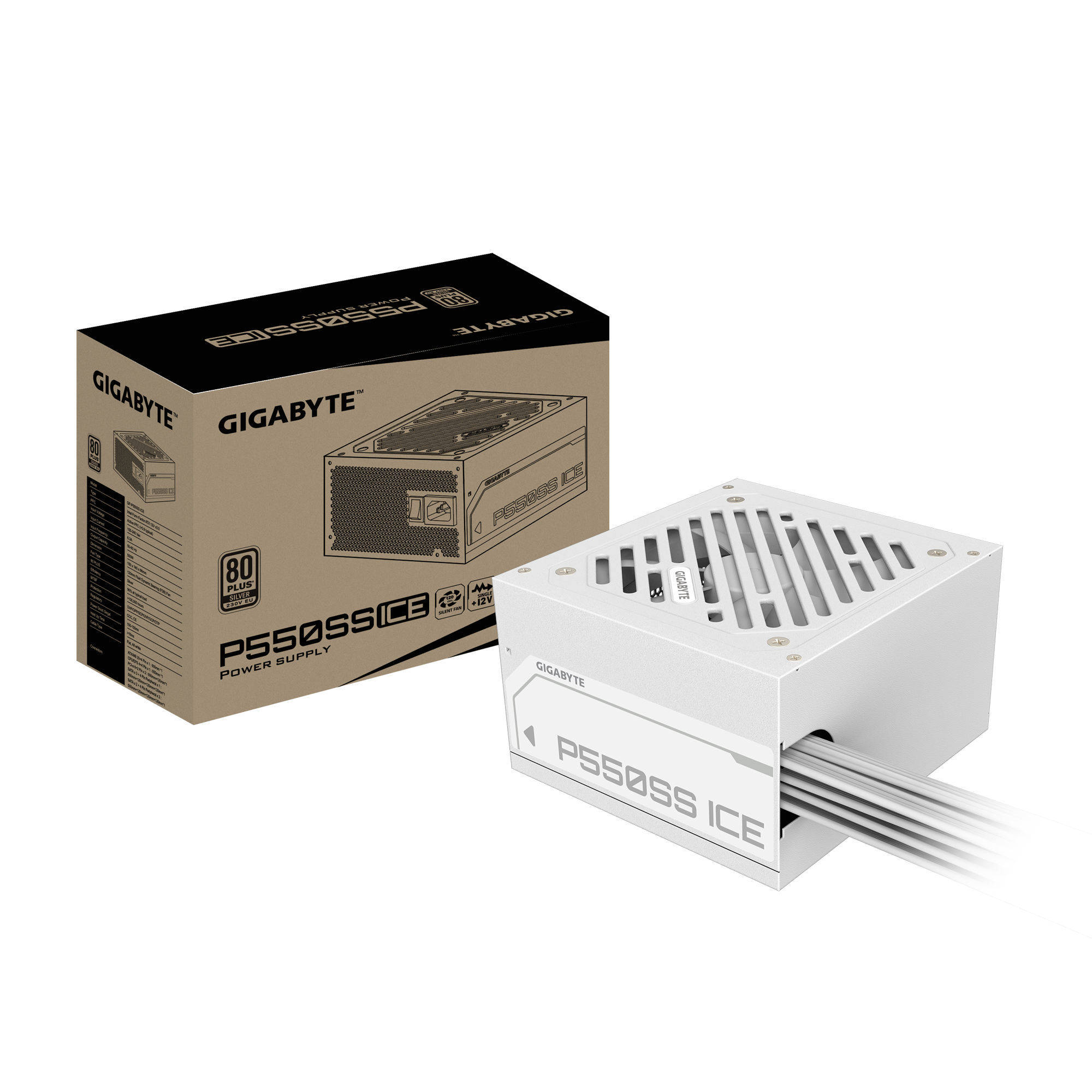 Захранване Gigabyte P550SS ICE 550W 80 Plus Silver ATX 3.1 PSU