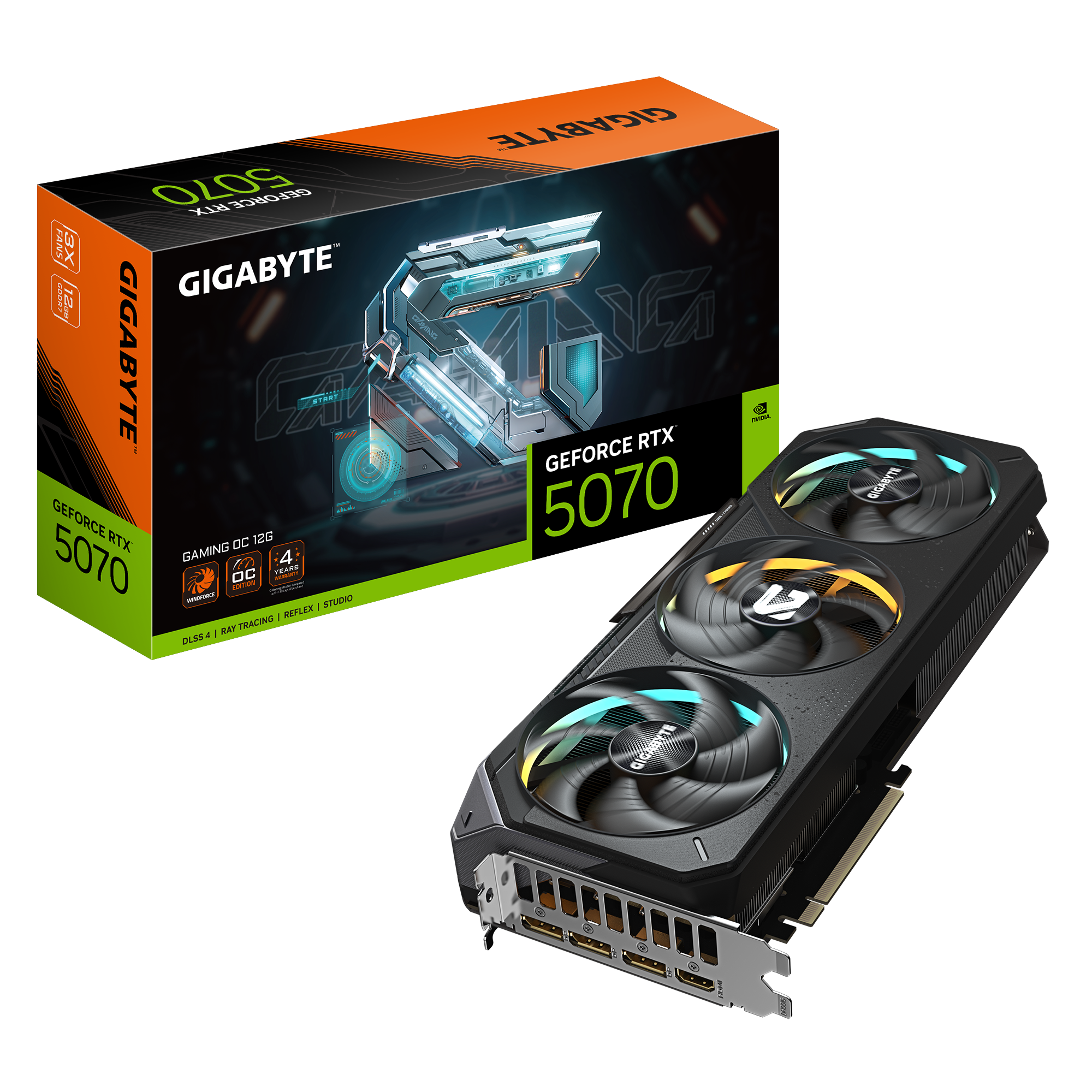 Видео карта Gigabyte GeForce RTX 5070 GAMING OC 12G 