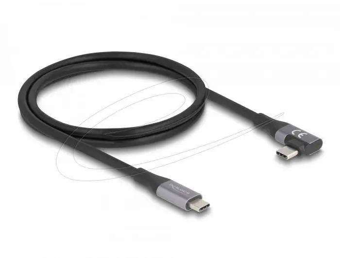 Delock USB-C Кабел 90&deg;, 40 Gbps USB PD 3.1, 240W, 1 m