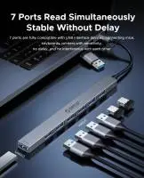 Orico хъб HUB USB-C 5 port - USB3.0 x 1, USB2.0 x 2, USB-C x 2, Aluminium - YSA4-U2-GY