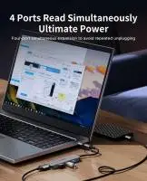 Orico хъб HUB USB-C/USB-A 7 port - USB-C x 2, USB3.0 x 1, USB2.0 x 4, Aluminium - YSA7-U3-GY