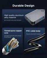 Orico хъб HUB USB-C/USB-A 7 port - USB-C x 2, USB3.0 x 1, USB2.0 x 4, Aluminium - YSA7-U3-GY
