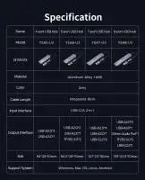 Orico хъб HUB USB-C/USB-A 7 port - USB-C x 2, USB3.0 x 1, USB2.0 x 4, Aluminium - YSA7-U3-GY