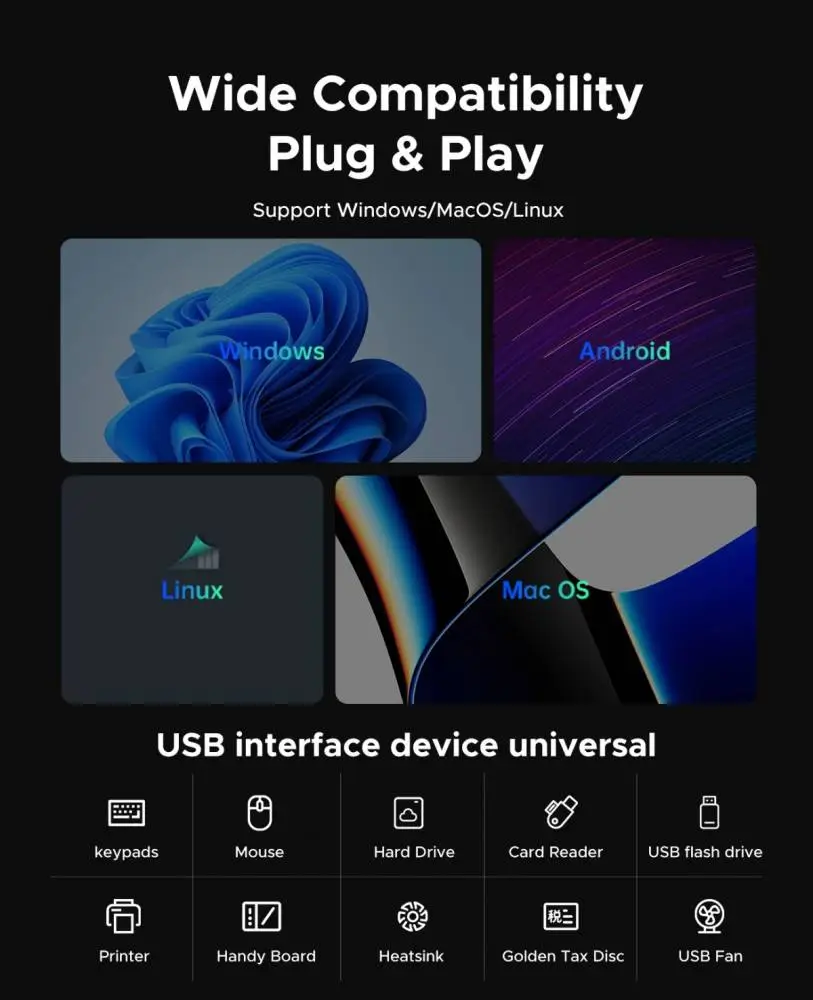 Orico хъб HUB USB-C/USB-A 4 port - USB3.0 x 1, USB2.0 x 3, Aluminium - YSA5-U3-GY