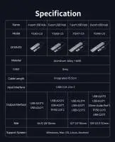 Orico хъб HUB USB-C/USB-A 4 port - USB3.0 x 1, USB2.0 x 3, Aluminium - YSA5-U3-GY