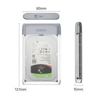 Orico външна кутия за диск Storage - Case - 2.5 inch 5Gbps USB-C Transparent - TX25C3-GY-BP