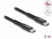 Delock Кабел USB-C, PD 60W, магнитна текстилна обвивка, 2 m