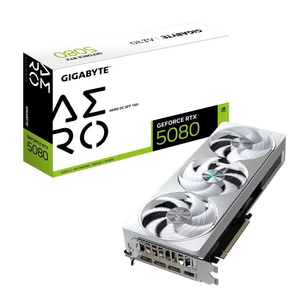 Видео карта Gigabyte GeForce RTX 5080 AERO OC SFF 16G - GV-N5080AERO OC-16GD