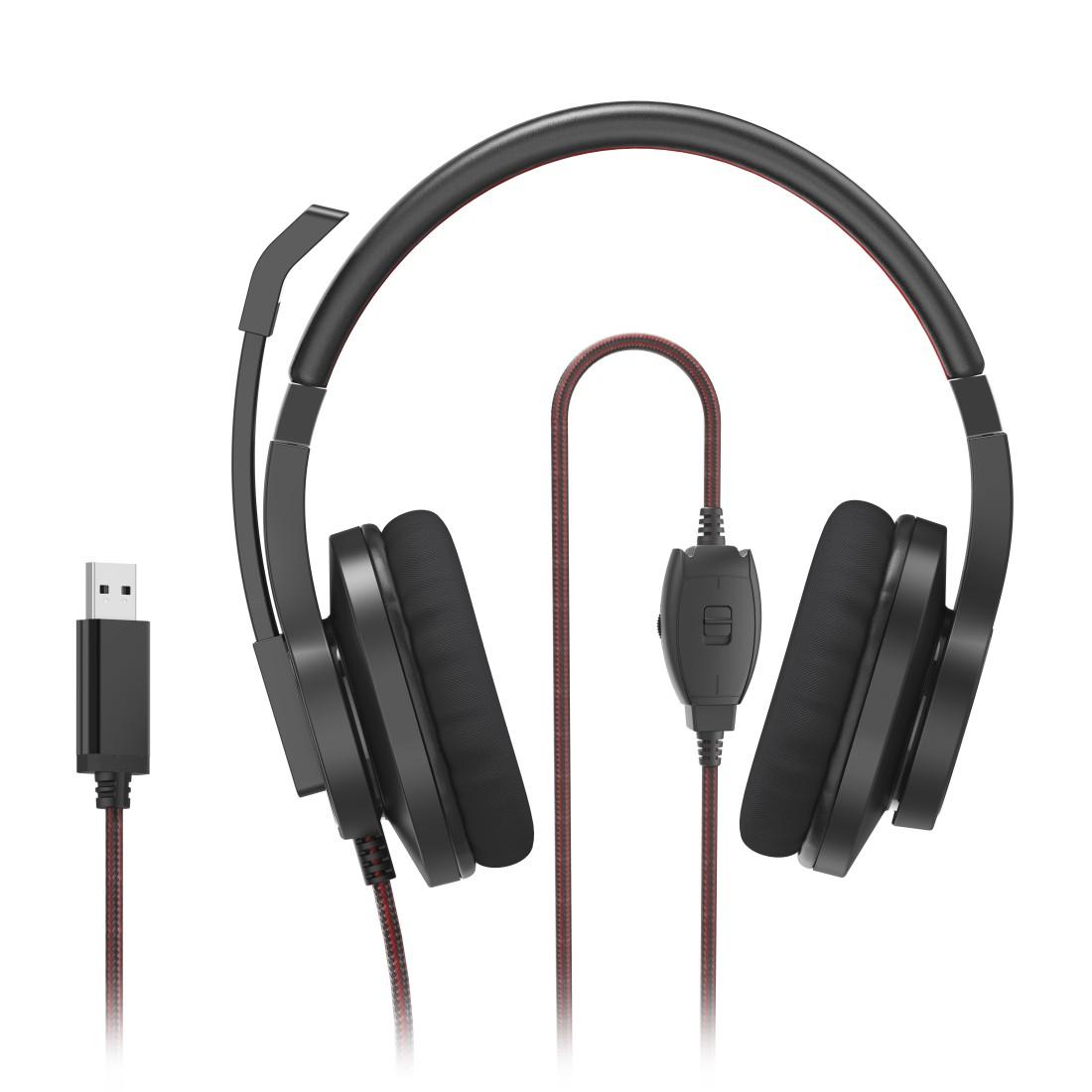 HAMA Слушалки с микрофон HS-USB400 V2, черно