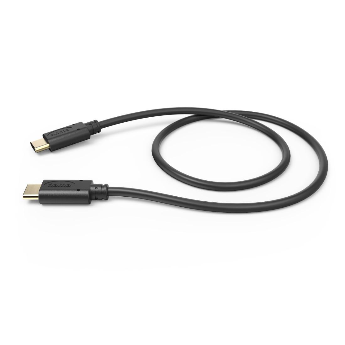 HAMA Кабел за зареждане, USB-C - USB-C, 0,5 м, черен