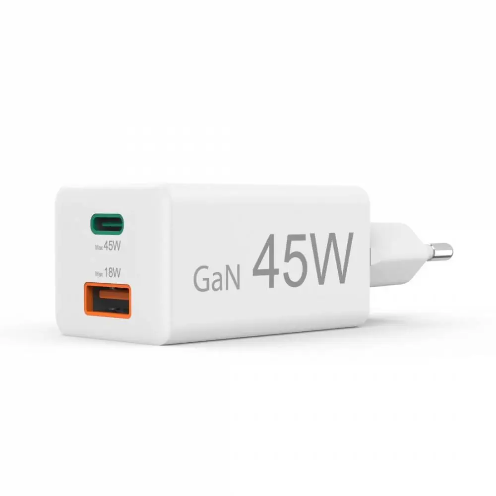 HAMA Бързо мини зарядно, 45 W, 1x USB-C - 1x USB-A, PD, бяло