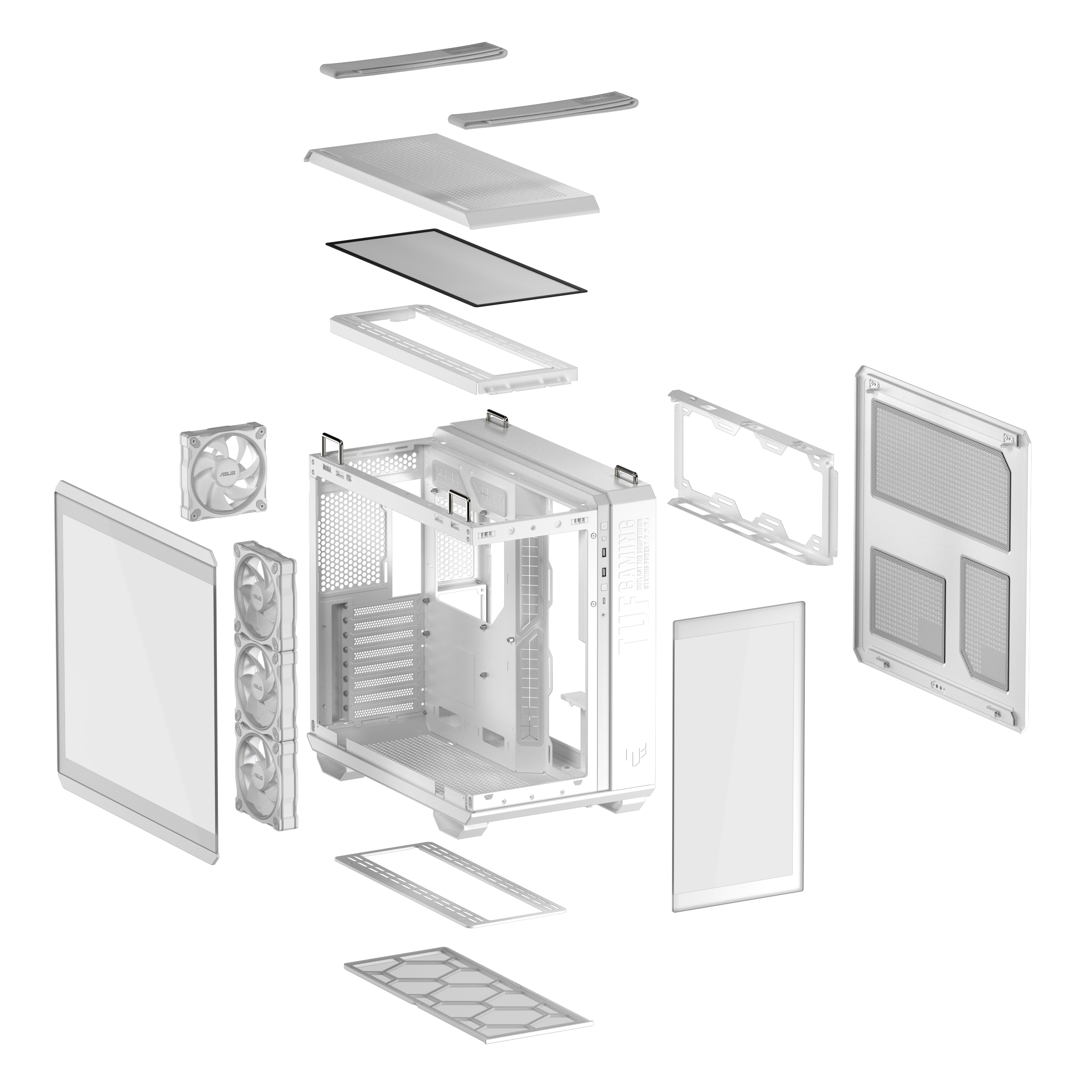 Кутия ASUS TUF Gaming GT502 Horizon ARGB White Edition - 90DC0093-B19010