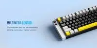 Lamzu професионална геймърска механична клавиатура Professional Gaming Mechanical Keyboard JET 75 - 8K, Magnetic Gateron Jade Switches - White/Blue