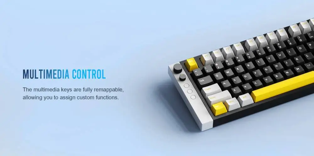 Геймърска механична клавиатура Lamzu JET 75 - 8K, Magnetic Gateron Jade Switches - Black/Yellow