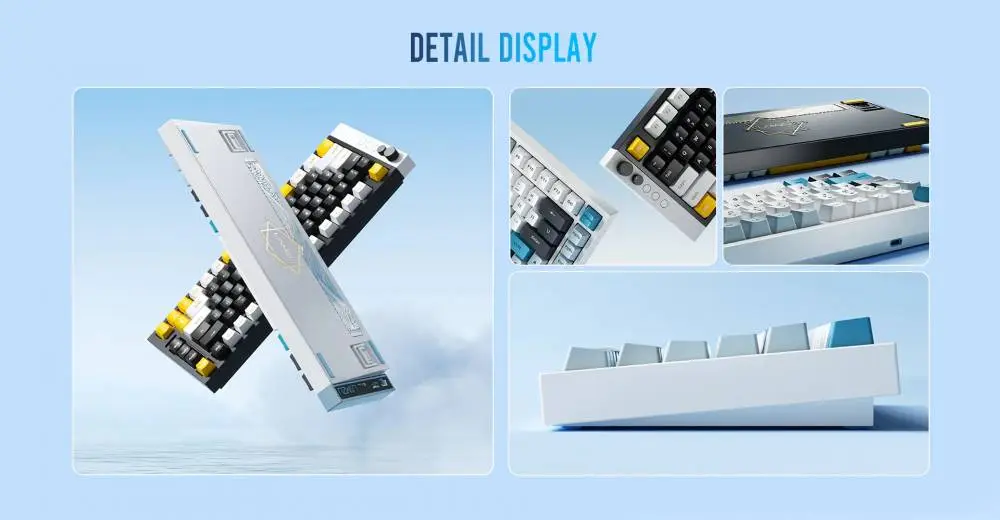 Геймърска механична клавиатура Lamzu JET 75 - 8K, Magnetic Gateron Jade Switches - Black/Yellow