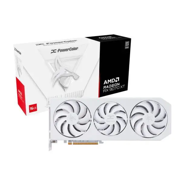 Grafikkarte PowerColor Radeon RX 9070 XT Hellhound White 16GB GDDR6