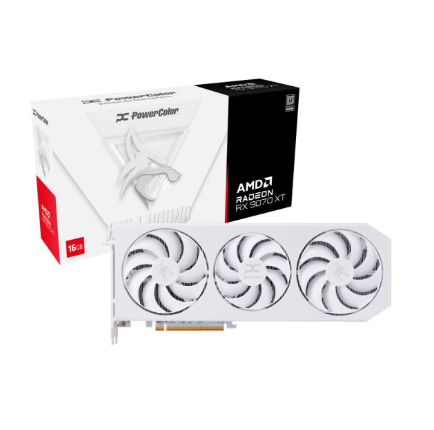 Видео карта PowerColor Radeon RX 9070 XT Hellhound White 16GB GDDR6