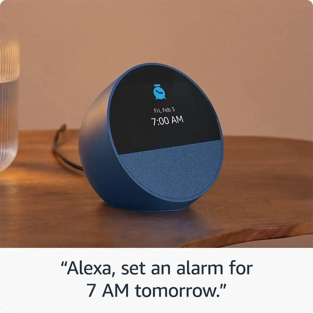 Έξυπνο ρολόι Amazon Echo Spot 2024, φωνητικός βοηθός, Μπλε