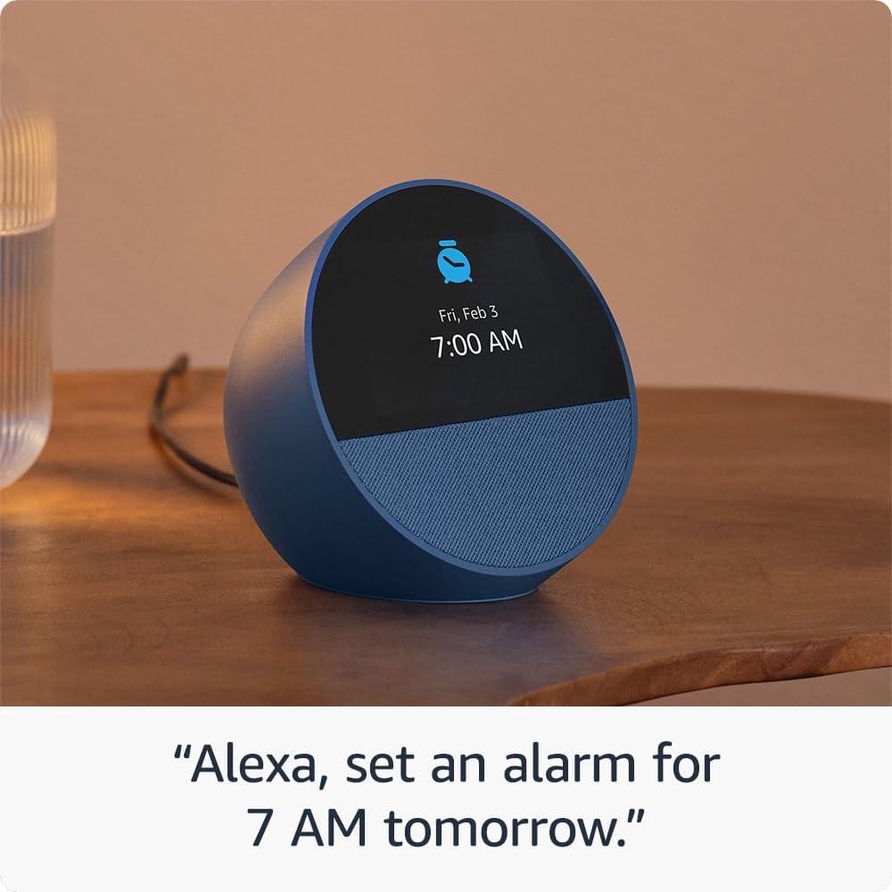 Έξυπνο ρολόι Amazon Echo Spot 2024, φωνητικός βοηθός, Μπλε