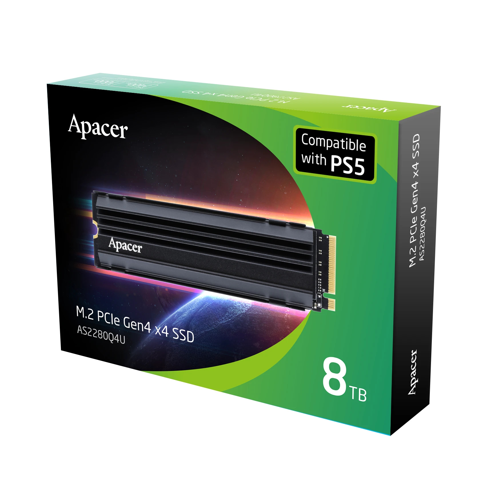 Диск SSD Apacer AS2280Q4U 2TB М.2 2280 NVMe PCIe Gen4x4 PS5 - AP2TBAS2280Q4U-1