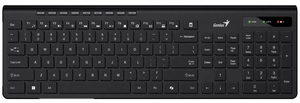 Genius клавиатура кирилизирана безжична Wireless Slim Keyboard SlimStar 7230 Black - AI, BG, 2.4Ghz