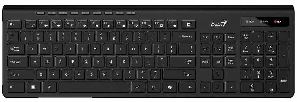Genius клавиатура кирилизирана безжична Wireless Slim Keyboard SlimStar 7230 Black - AI, BG, 2.4Ghz